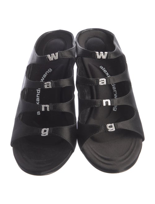 Alexander Wang Satin Crystal Embellishments Slides