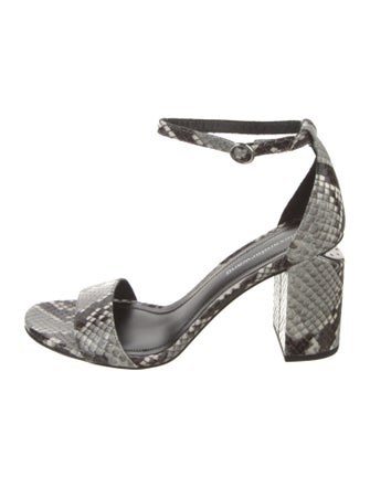 Alexander Wang Embossed Leather Animal Print Sandals