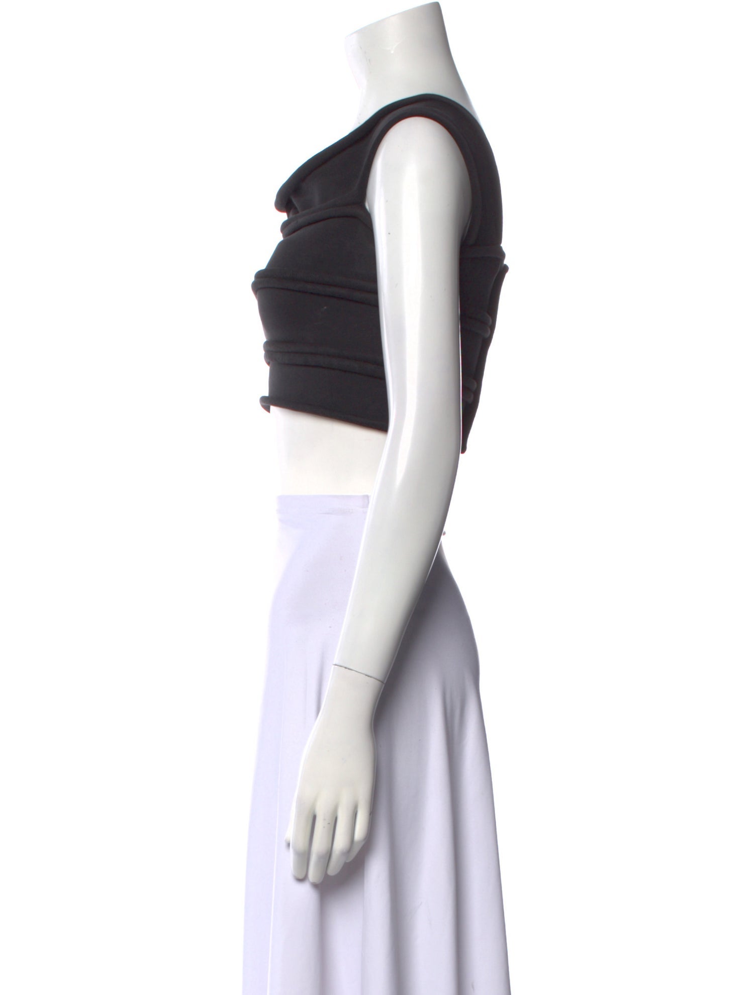 Alexander Wang Square Neckline Short Sleeve Crop Top