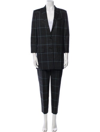 Alexander Wang Wool Plaid Print Pantsuit