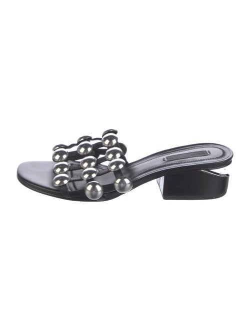 Alexander Wang Leather Studded Accents Slides