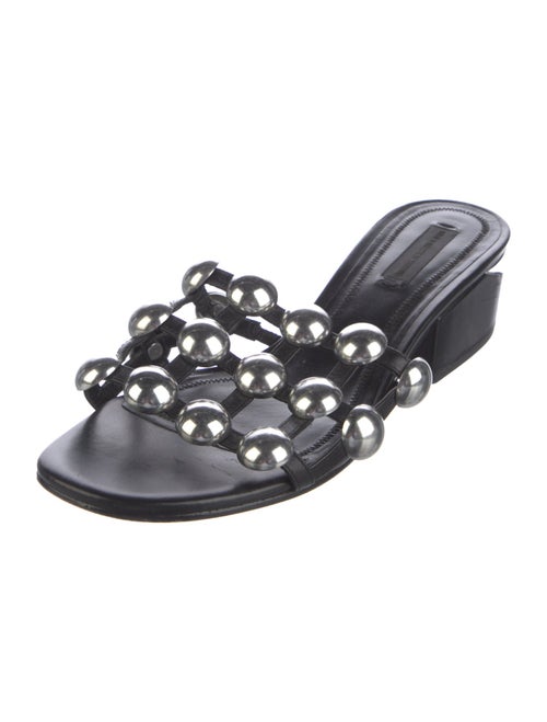 Alexander Wang Leather Studded Accents Slides