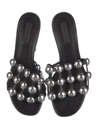 Alexander Wang Leather Studded Accents Slides