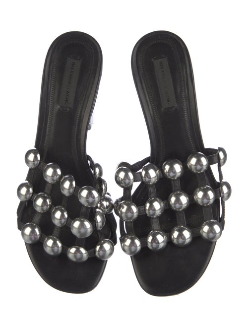 Alexander Wang Leather Studded Accents Slides