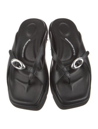 Alexander Wang Leather Lasercut Accents Slides