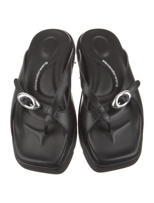 Alexander Wang Leather Lasercut Accents Slides