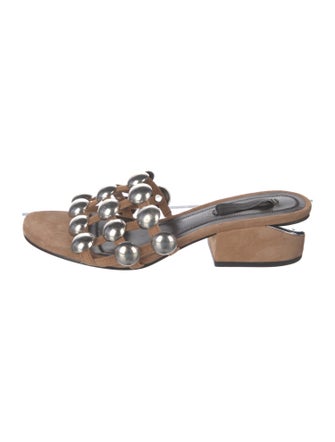 Alexander Wang Suede Studded Accents Slides