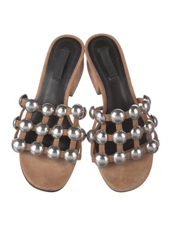 Alexander Wang Suede Studded Accents Slides