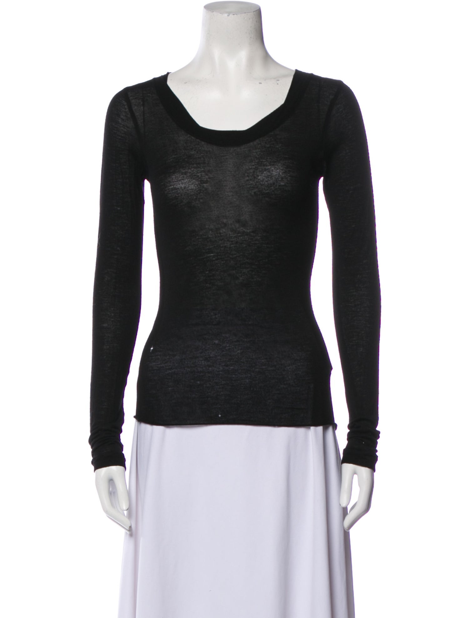 Alexander Wang Scoop Neck Long Sleeve Top