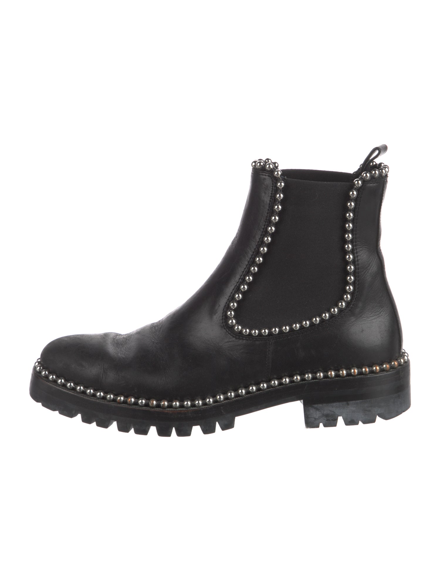 Alexander Wang Leather Studded Accents Chelsea Boots