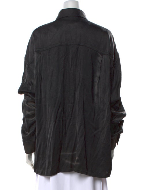 Alexander Wang Silk Long Sleeve Button-Up Top