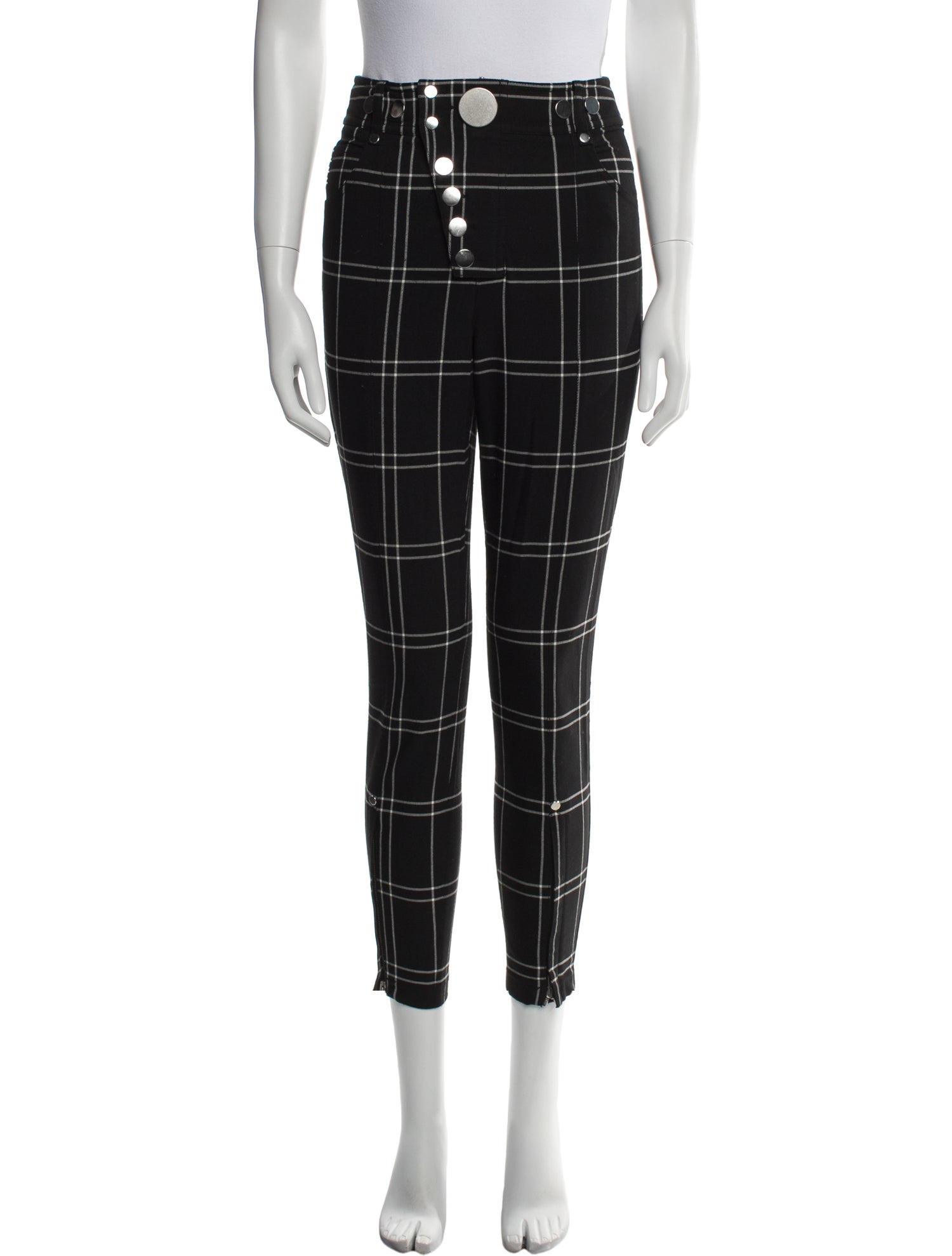 Alexander Wang Plaid Print Skinny Leg Pants