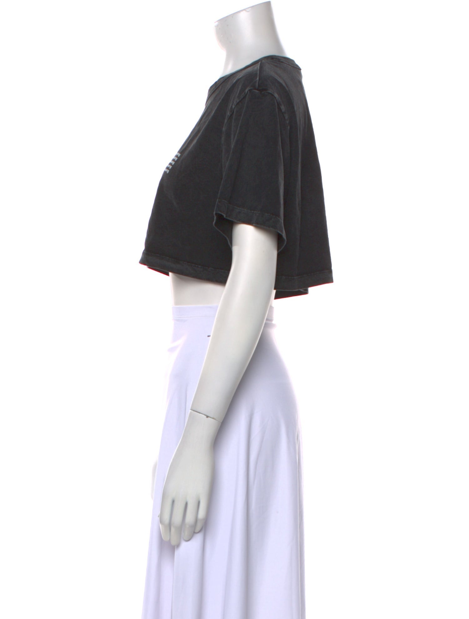 Alexander Wang Graphic Print Crew Neck Crop Top