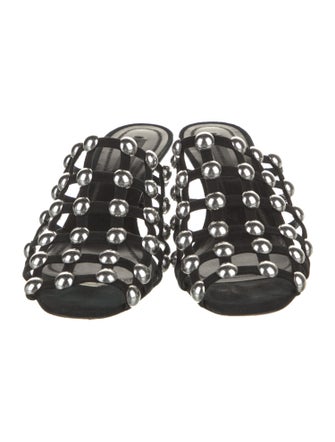 Alexander Wang Suede Studded Accents Slides