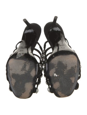 Alexander Wang Suede Studded Accents Slides