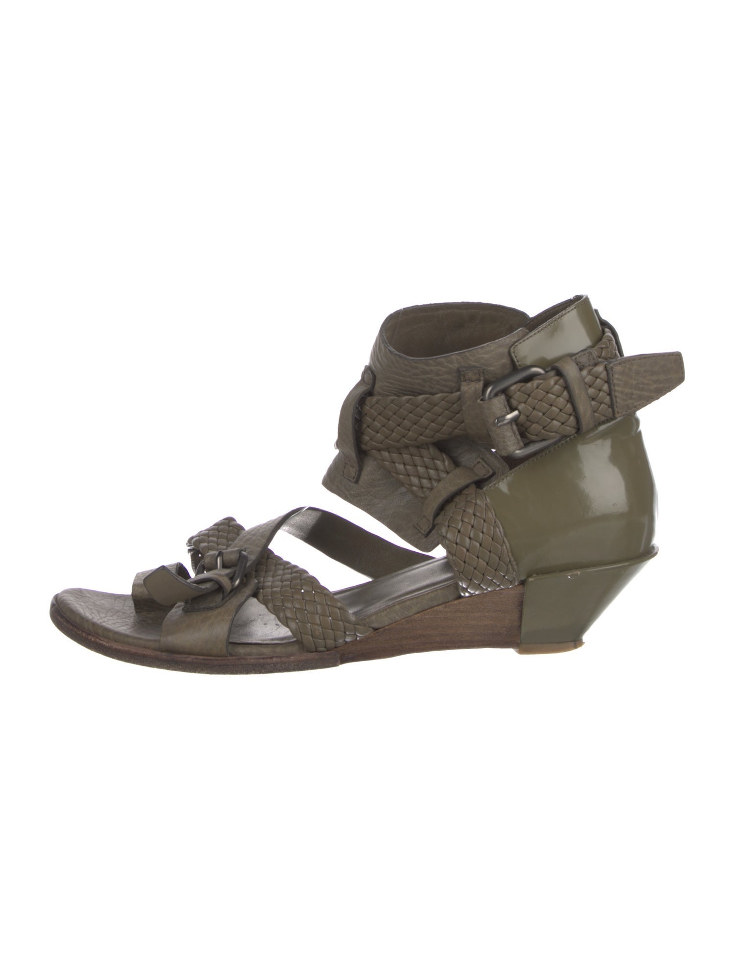 Alexander Wang Leather Braided Accents Slingback Sandals