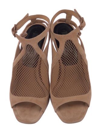 Alexander Wang Suede Mesh Accents Slingback Sandals