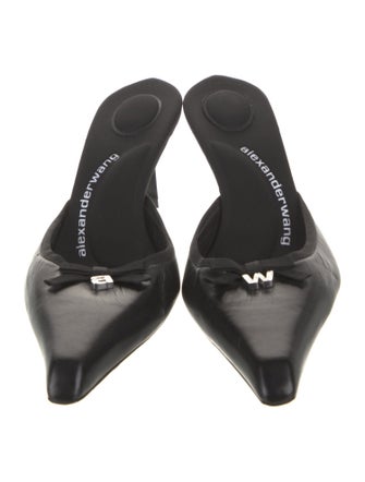 Alexander Wang Leather Bow Accents Mules