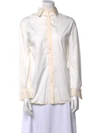 Alexander Wang Mock Neck Long Sleeve Button-Up Top