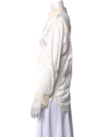 Alexander Wang Mock Neck Long Sleeve Button-Up Top