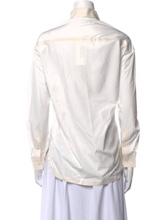 Alexander Wang Mock Neck Long Sleeve Button-Up Top