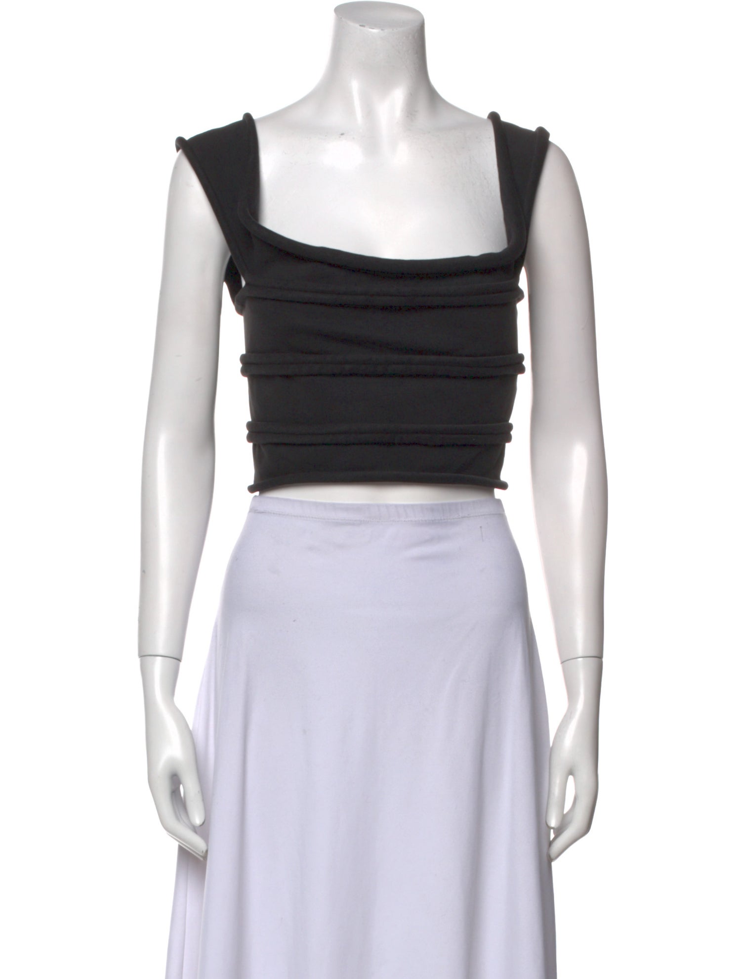Alexander Wang Square Neckline Sleeveless Crop Top