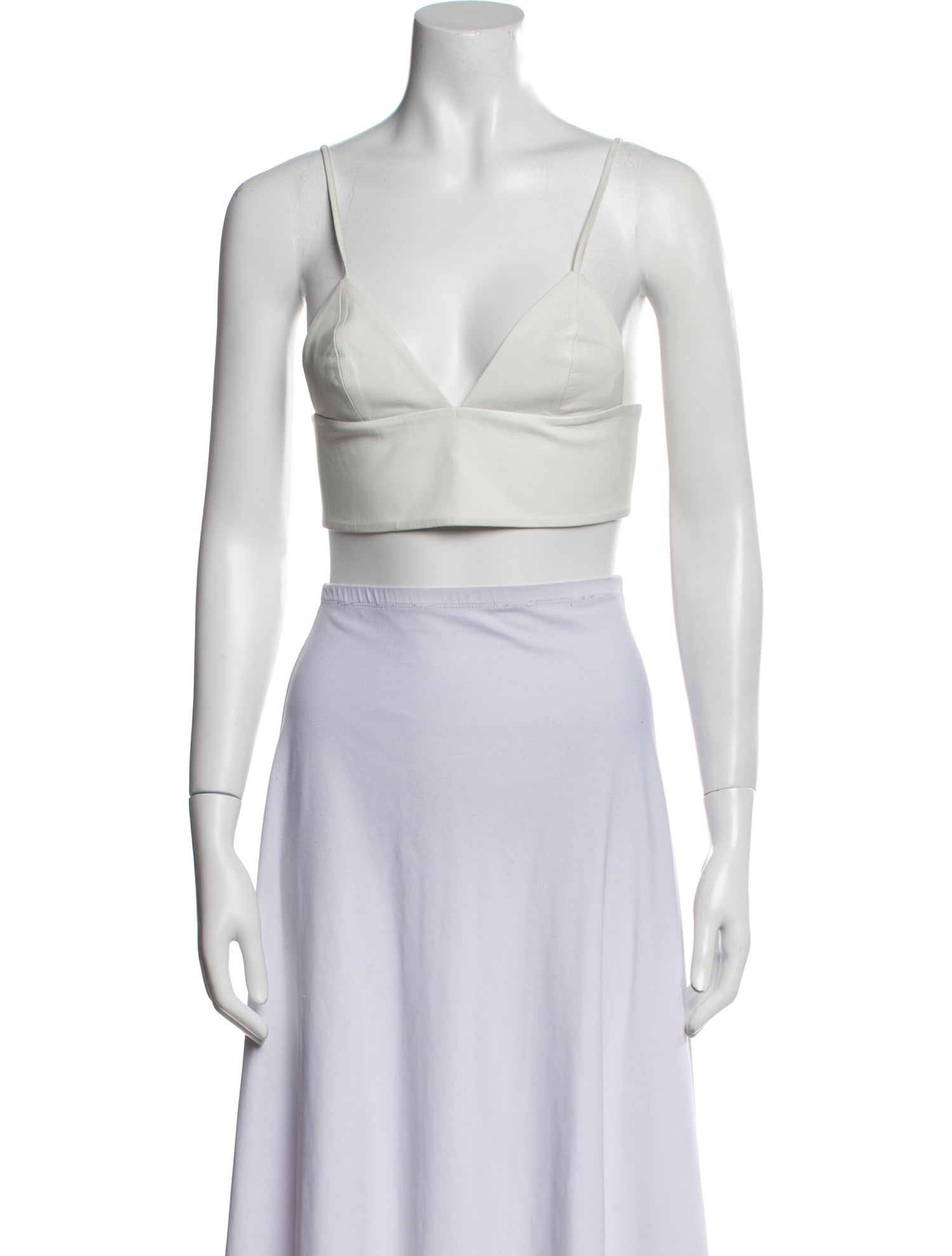 Alexander Wang Lambskin V-Neck Crop Top