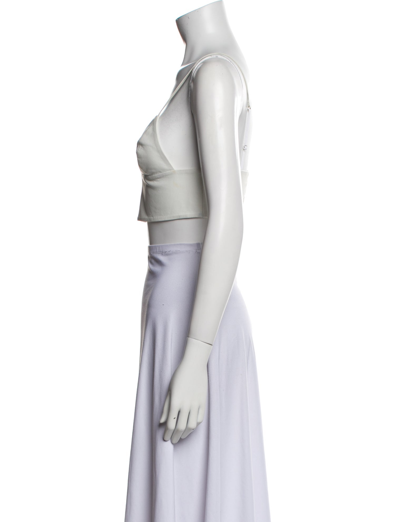 Alexander Wang Lambskin V-Neck Crop Top