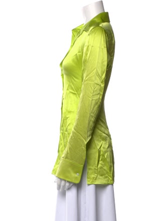 Alexander Wang Silk Long Sleeve Button-Up Top