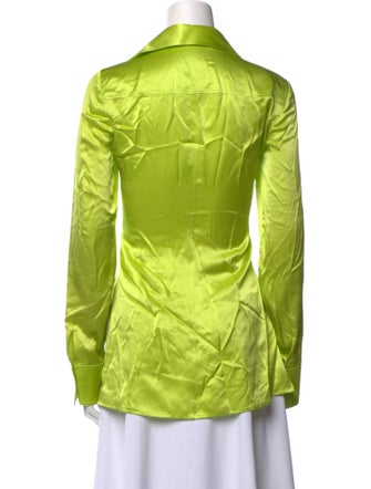 Alexander Wang Silk Long Sleeve Button-Up Top