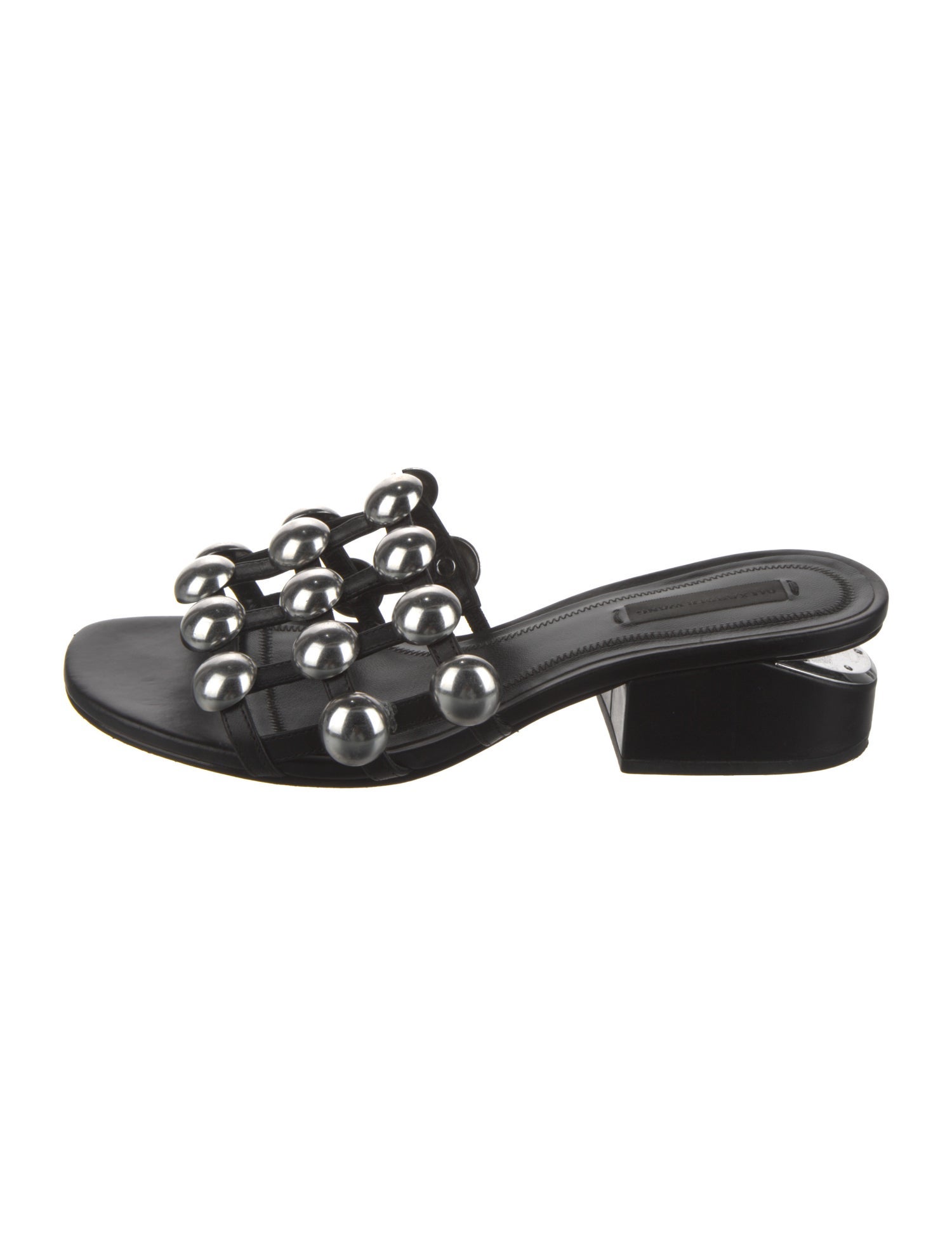 Alexander Wang Leather Studded Accents Slides