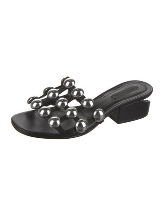 Alexander Wang Leather Studded Accents Slides