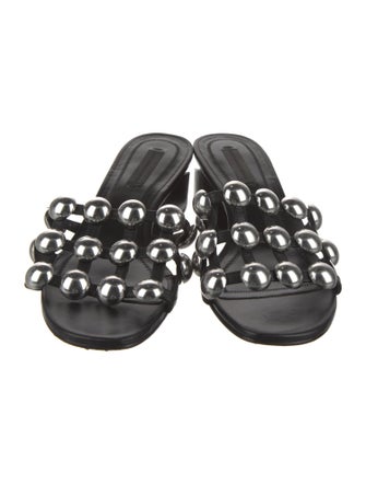 Alexander Wang Leather Studded Accents Slides
