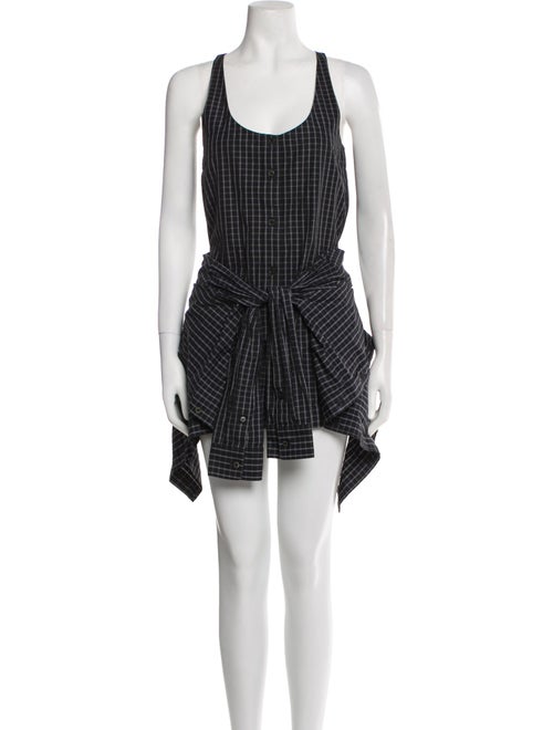 Alexander Wang Plaid Print Scoop Neck Romper