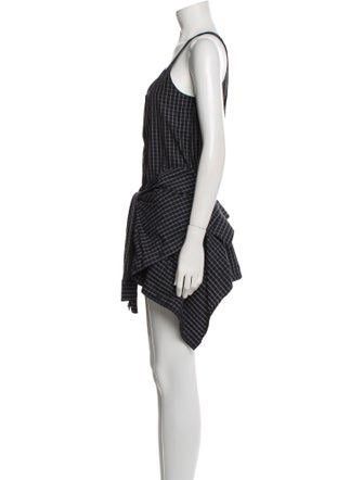 Alexander Wang Plaid Print Scoop Neck Romper