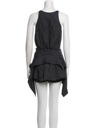 Alexander Wang Plaid Print Scoop Neck Romper
