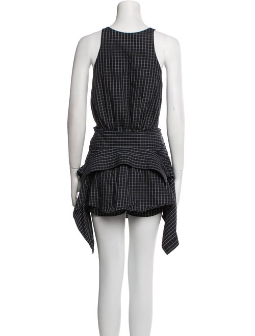 Alexander Wang Plaid Print Scoop Neck Romper