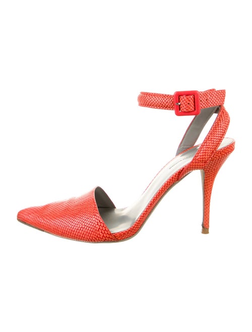 Alexander Wang Leather Animal Print Slingback Pumps