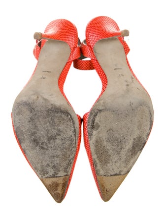 Alexander Wang Leather Animal Print Slingback Pumps