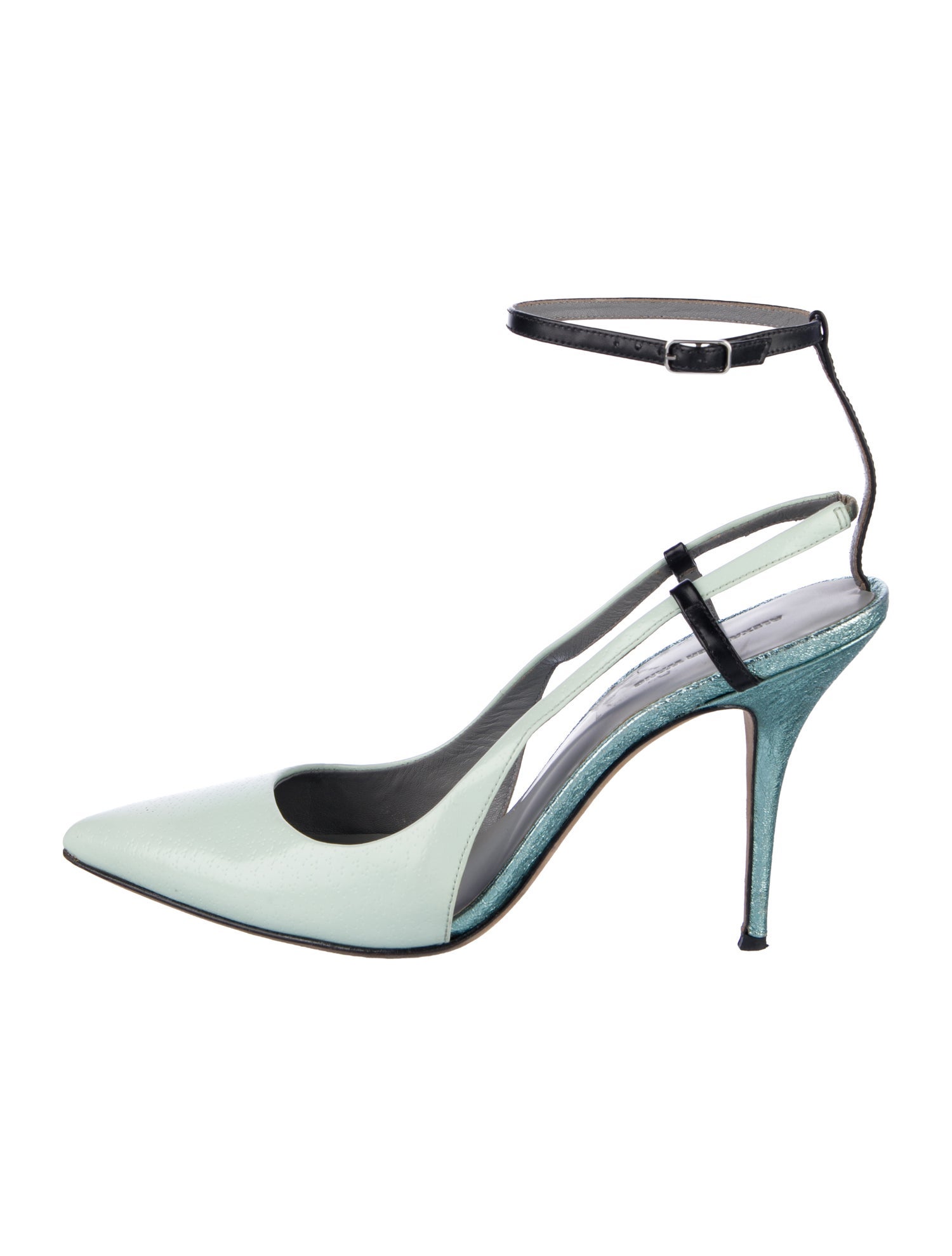 Alexander Wang Leather Colorblock Pattern Slingback Pumps