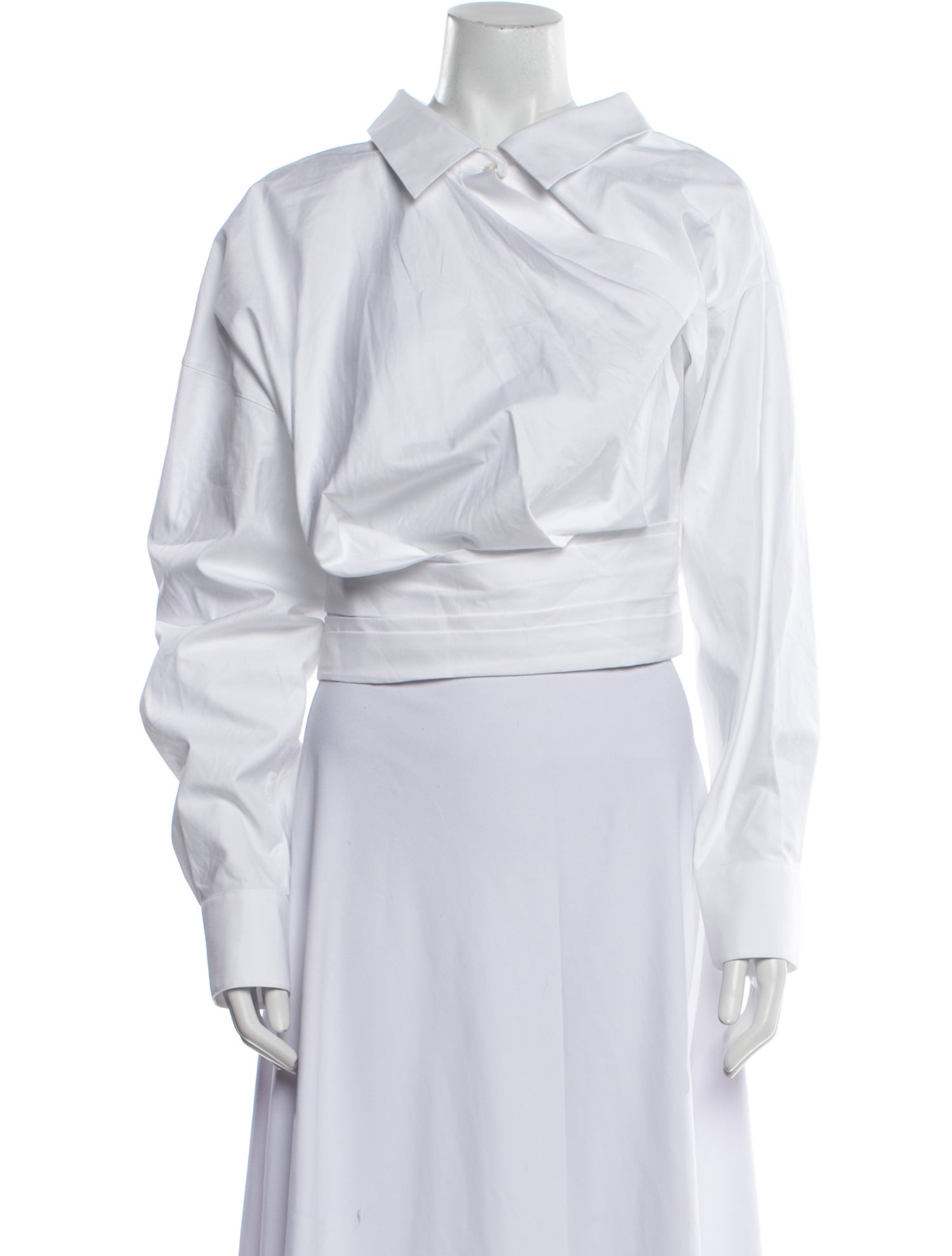 Alexander Wang Mock Neck Long Sleeve Crop Top