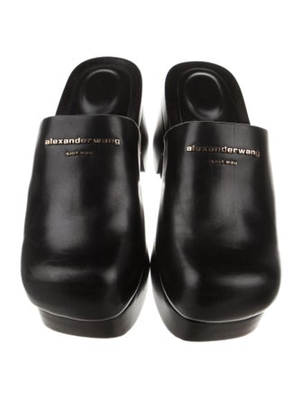 Alexander Wang Embossed Leather Cutout Accent Mules