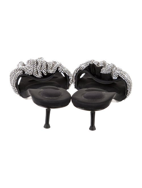 Alexander Wang Satin Crystal Embellishments Slides