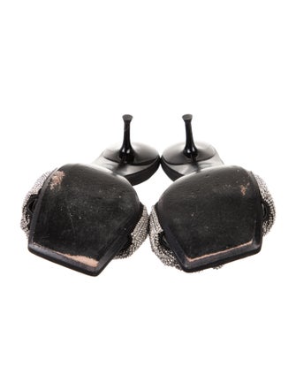 Alexander Wang Satin Crystal Embellishments Slides