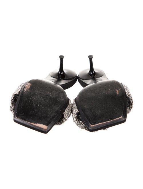 Alexander Wang Satin Crystal Embellishments Slides