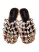 Alexander Wang Suede Crystal Embellishments Slides