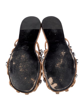 Alexander Wang Suede Crystal Embellishments Slides