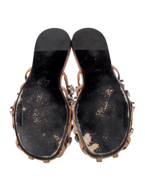 Alexander Wang Suede Crystal Embellishments Slides