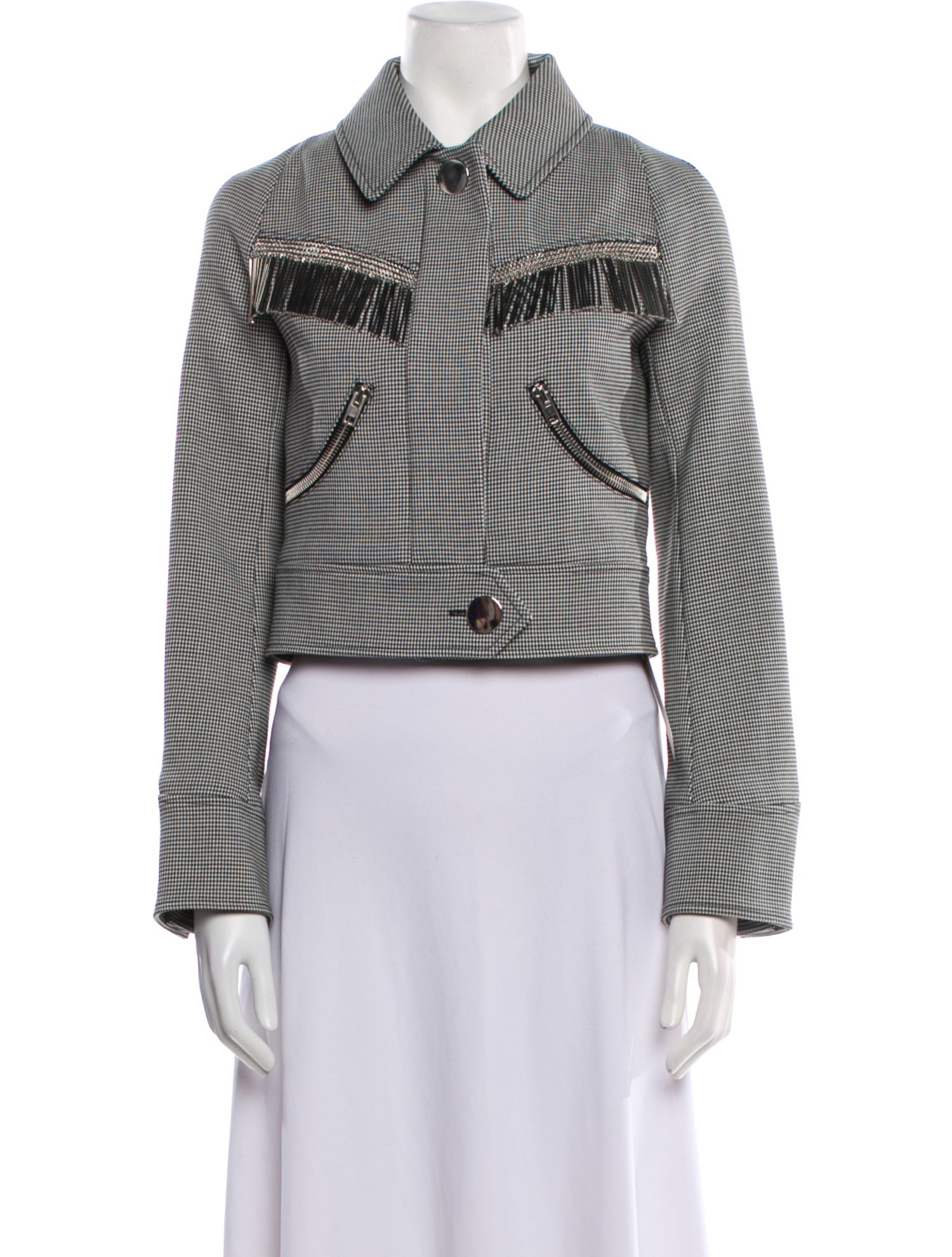 Alexander Wang Plaid Print Biker Jacket