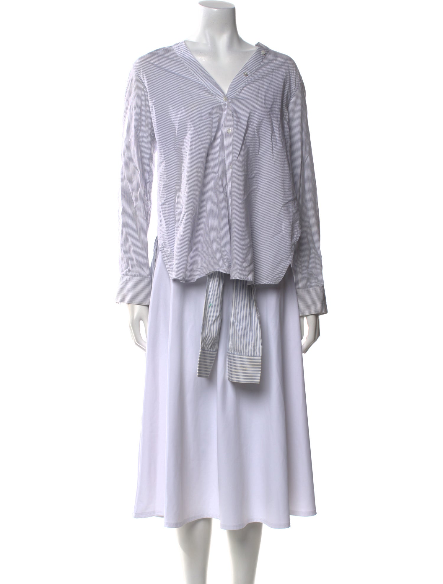 Alexander Wang Striped V-Neck Blouse